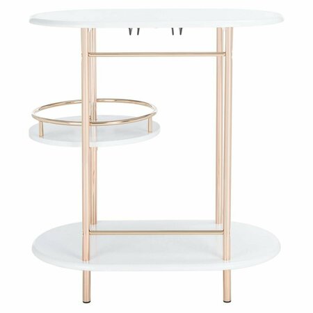 SAFAVIEH Iva 3 Tier Swivel Bar Table White & Gold BCT8007C